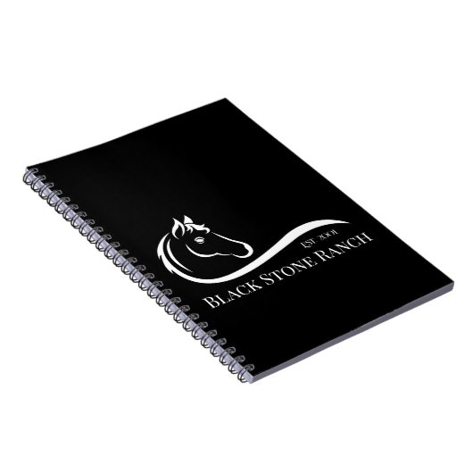 馬牧場のロゴマーク馬車安定ブランディング ノートブック (右側)