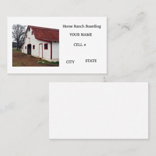 馬牧場の搭乗名刺 名刺 (正面/裏面)