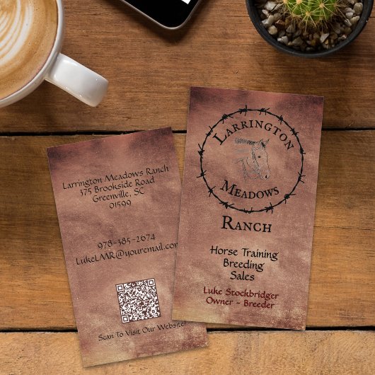 馬牧場カスタマイズ可能なロゴQRコード 名刺