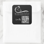 馬牧場ロゴ馬車安定ブランディングQR スクエアシール (バッグ)