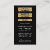 馬牧場馬小屋の牛農場の黒 名刺 (裏面)