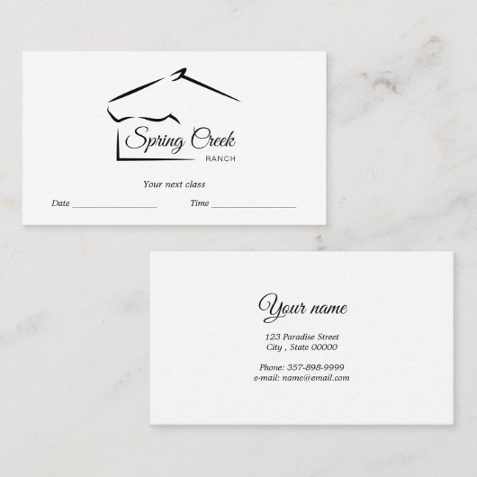 馬牧場 |ホースファーム 予約カード (正面/裏面)