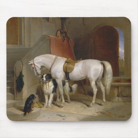 馬犬のお気に入り絵を描のアートランドセルのプロパティ マウスパッド (正面)