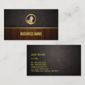 馬王室の頭ウッド&レザービジネスカード 名刺 (正面/裏面)