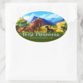 馬現象サマーステッカー 楕円形シール (バッグ)