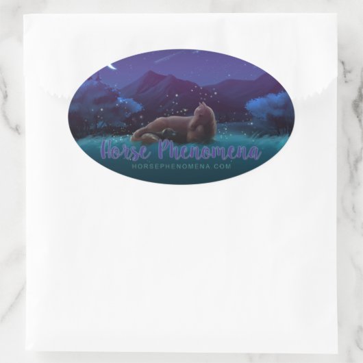馬現象ナイトステッカー 楕円形シール (バッグ)