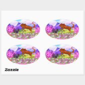 馬現象春シール 楕円形シール (シート)