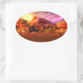 馬現象秋シール 楕円形シール (バッグ)