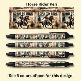 馬生まれ乗り 黒ボールペン