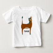 馬用動物アルファベットH ベビーTシャツ (正面)