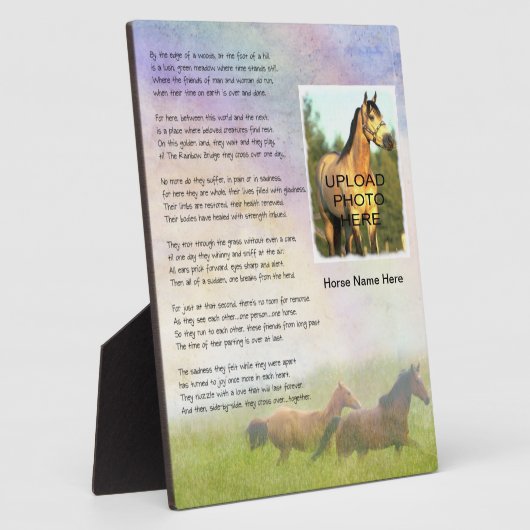 馬用馬メモリアルレインボーカスタマイズブリッジ フォトプラーク (側面)