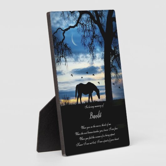 馬碑名前をカスタムするスピリチュアル詩 フォトプラーク (側面)