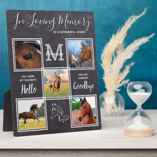 馬碑5パーソナライズされた写真ペットロス フォトプラーク (側面)