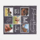 馬碑5パーソナライズされた写真ペットロス フリースブランケット (正面(横))