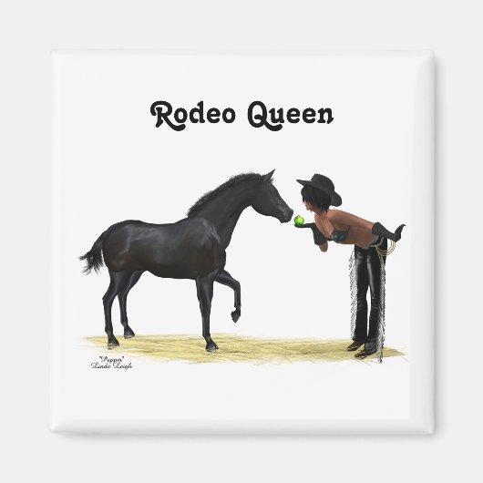 馬磁石付女性のカーボーイピンナップ マグネット (正面)