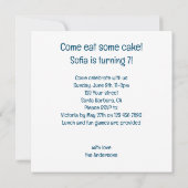 馬祝の誕生日とケーキと帽子 招待状 (裏面)