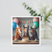 馬祝の誕生日とケーキと帽子 招待状 (スタンド正面)