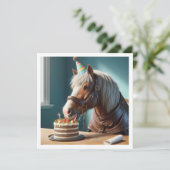 馬祝の誕生日とケーキと帽子 招待状 (スタンド正面)