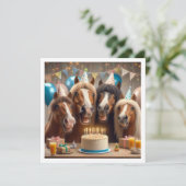 馬祝の誕生日とケーキと帽子 招待状 (スタンド正面)