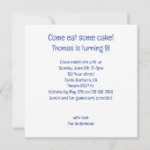 馬祝の誕生日とケーキと帽子 招待状 (裏面)