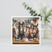 馬祝の誕生日ケーキと帽子、少年 招待状 (スタンド正面)