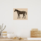 馬神経系解剖学ヴィンテージプリント ポスター (キッチン)