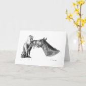 馬空白のグリーティングカード カード (黄色い花)