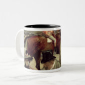 馬競争、c.1890 ツートーンマグカップ (正面左)