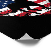 馬米国国旗ハートアメリカ愛国的プライド ポスター (角)