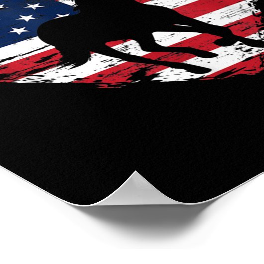 馬米国国旗ハートアメリカ愛国的プライド ポスター (角)