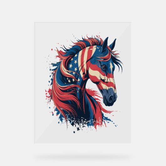 馬系米国国旗 アクリルサイン (正面)