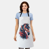 馬系米国国旗 エプロン (着用した状態)