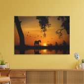 馬素晴らしの水と鳥の南西 キャンバスプリント (インサイチュ (リビング))