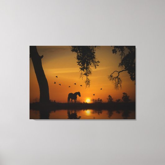 馬素晴らしの水と鳥の南西 キャンバスプリント (正面)