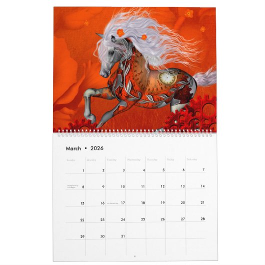 馬素晴らし カレンダー (3月 2026)