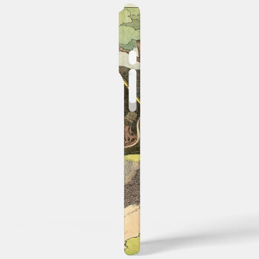 馬素朴と乳母車図解入りの、写真付きの Case-Mate iPhoneケース (裏面 / 左)