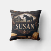 馬素朴と納屋を特徴とするファームサイン クッション (裏面)