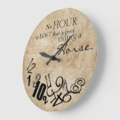 馬素朴に乗失ったる時は無い ラージ壁時計 (傾斜)