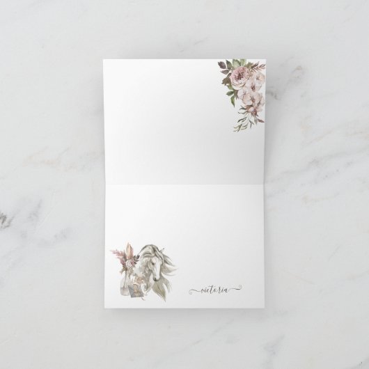 馬素朴の赤ちゃんシャワー サンキューカード (内部)