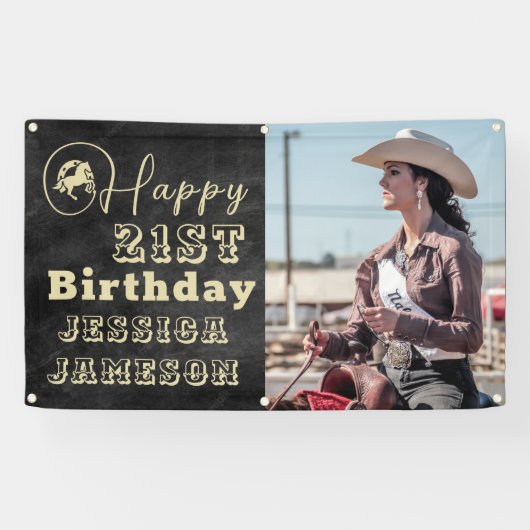 馬素朴をテーマにした誕生日フォトバナー 横断幕 (横)