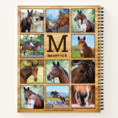 馬素朴パーソナライズされたモノグラム写真コラージュ ノートブック (裏面)