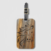 馬素朴乗り木 ラゲッジタグ (正面縦)