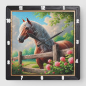 馬素朴草地 スクエア壁時計 (正面)