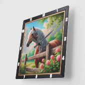 馬素朴草地 スクエア壁時計 (傾斜)