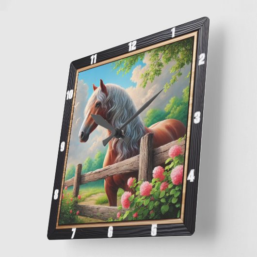 馬素朴草地 スクエア壁時計 (傾斜)