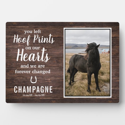 馬素朴記念写真悔やみや弔慰記念 フォトプラーク (正面)