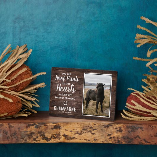 馬素朴記念写真悔やみや弔慰記念 フォトプラーク (側面)