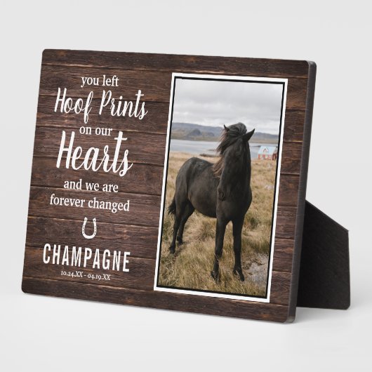 馬素朴記念写真悔やみや弔慰記念 フォトプラーク (側面)