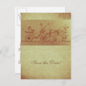 馬素朴車のヴィンテージが見え結婚る 案内ポストカード (正面/裏面)