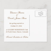 馬素朴車のヴィンテージが見え結婚る 案内ポストカード (裏面)